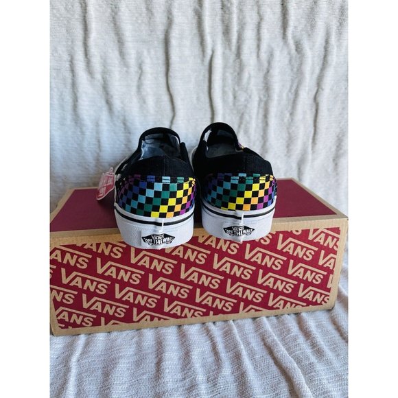 NIB Vans Asher Rainbow Mini Check Sneakers VN000VOSAQ8 - Picture 4 of 5
